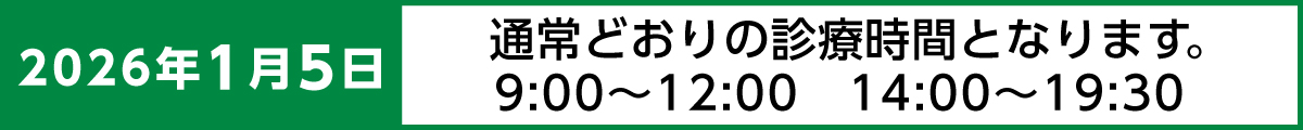 診療のお知らせ2026年1月